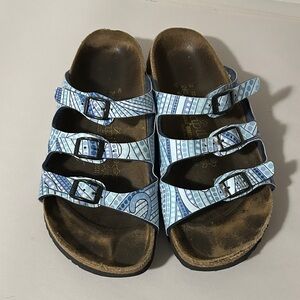 Birkenstock Blue Patterned Women's Sandals size 9